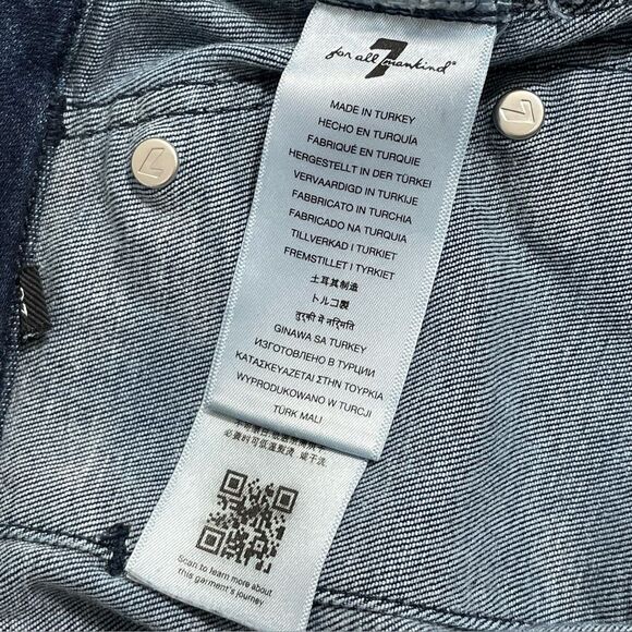 7 For All Mankind Portia High Rise Skinny Jeans Size 28 Button Fly Stretch Denim - Picture 10 of 13